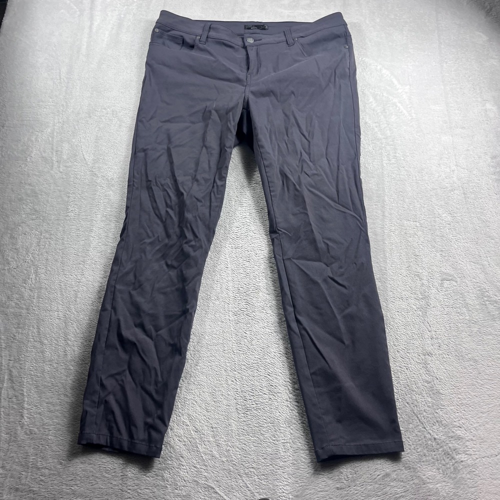 Prana Halle Hiking Pants Womens 14 Short Inseam Charcoal Grey Outdoor Stretch